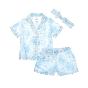 Tutu Couture Prima Satin Short Pajama Set, Blue